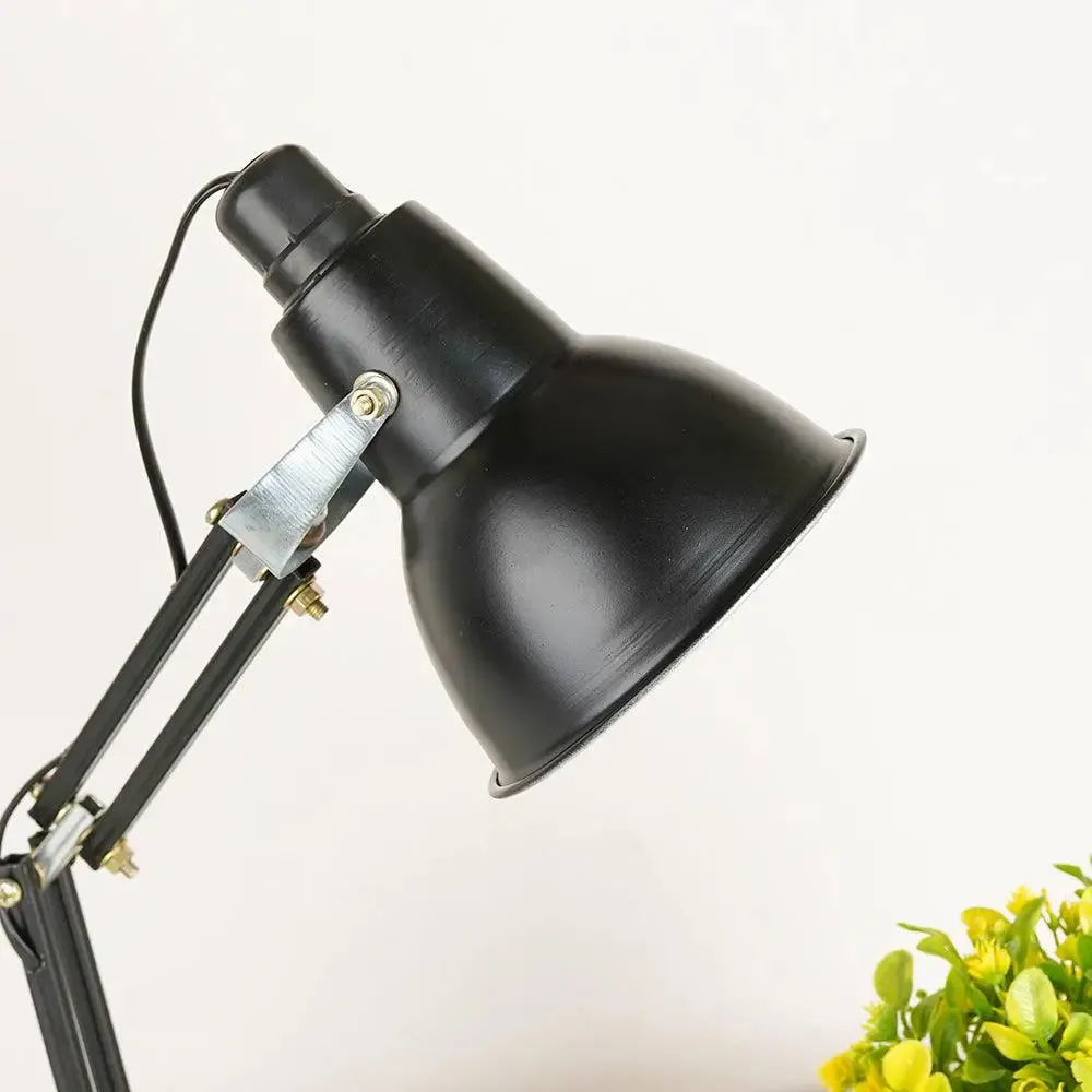 Foldable & Portable Black Study Lamp with Sturdy Round Base
