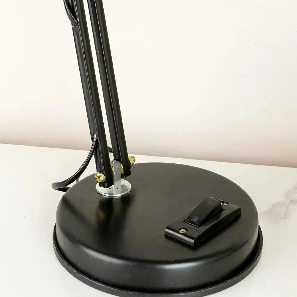 Foldable & Portable Black Study Lamp with Sturdy Round Base