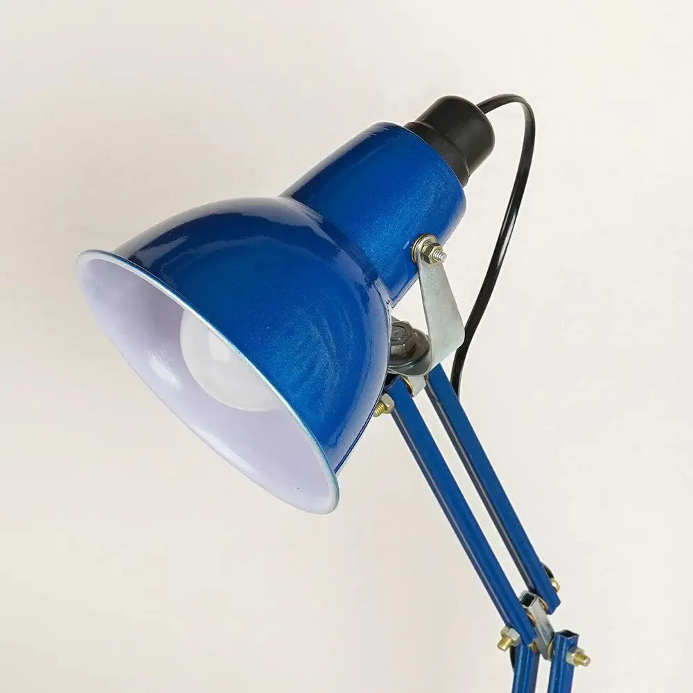 Foldable & Portable Blue Study Lamp with Sturdy Round Base