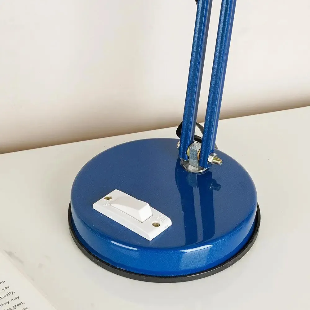 Foldable & Portable Blue Study Lamp with Sturdy Round Base
