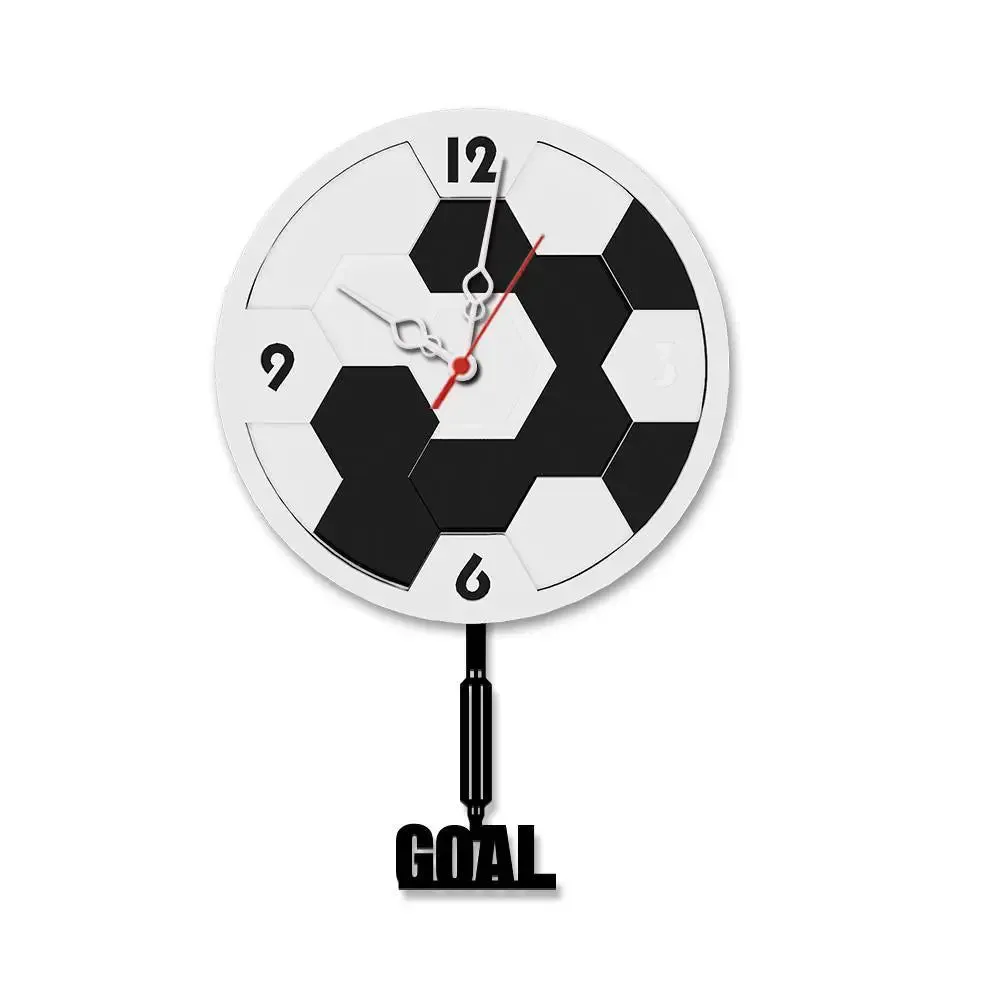 Football Designer Multi Layer Wooden Pendulum Wall Clock