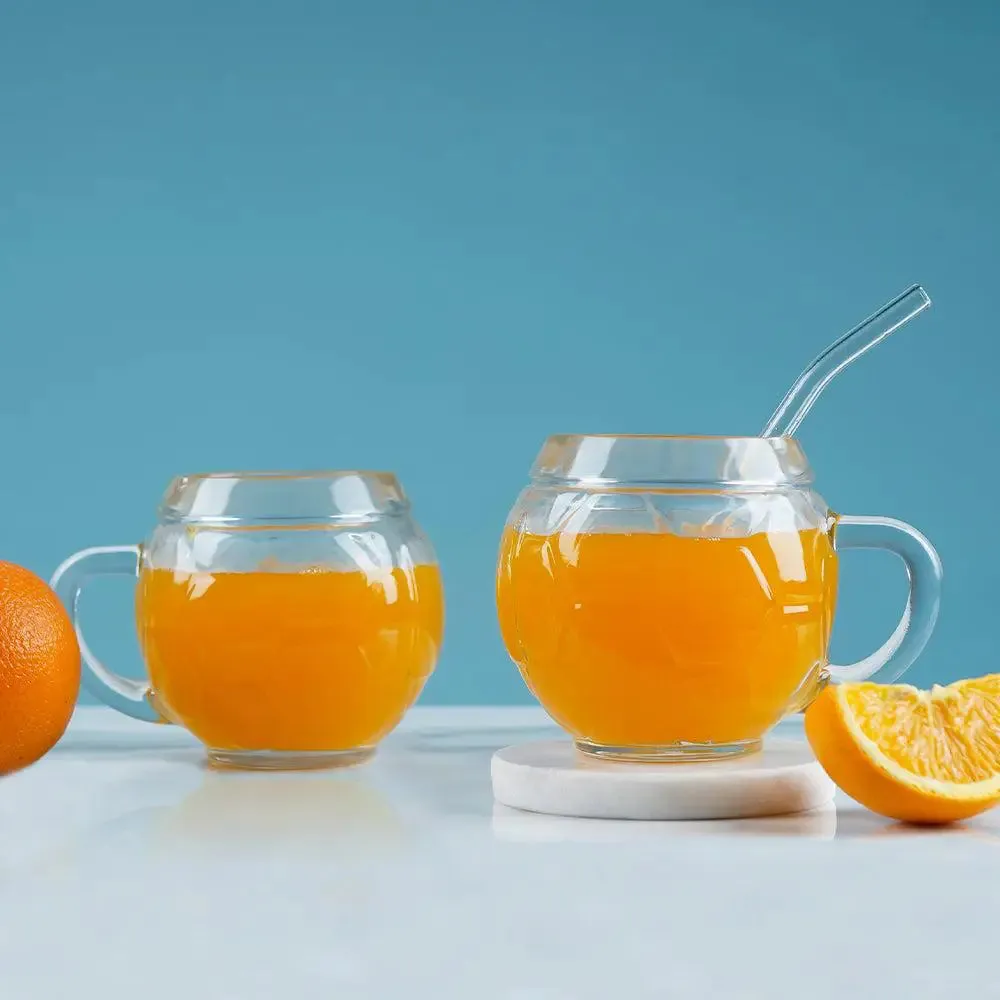 Football-Shaped Crystal Clear Beer Mug Glass (400ML) Set of 2