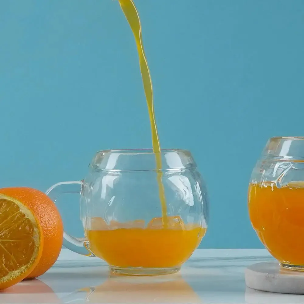 Football-Shaped Crystal Clear Beer Mug Glass (400ML) Set of 2