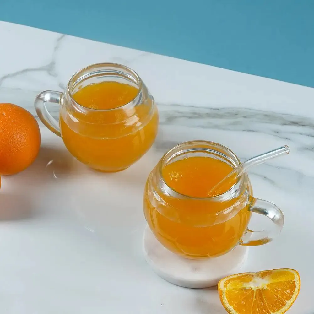 Football-Shaped Crystal Clear Beer Mug Glass (400ML) Set of 2