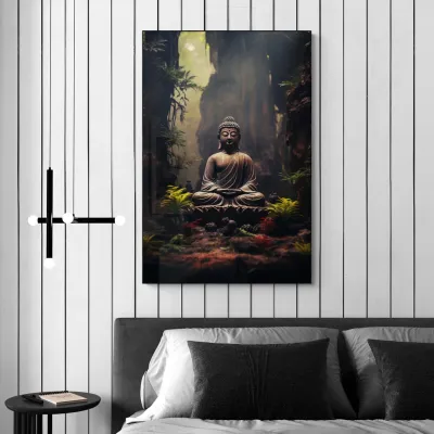 Forest Meditation Buddha Canvas Wall Painting