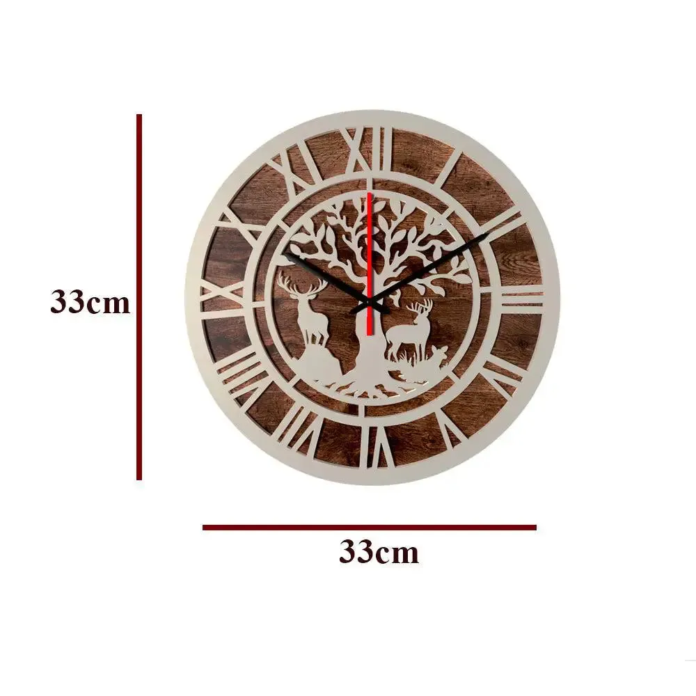 Forest Scenery Dual Layer Wooden Wall Clock