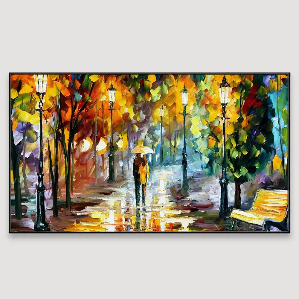 Forest Scenery Panoramic Canvas Wall Painting With Frame