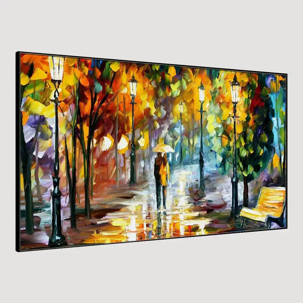 Forest Scenery Panoramic Canvas Wall Painting With Frame