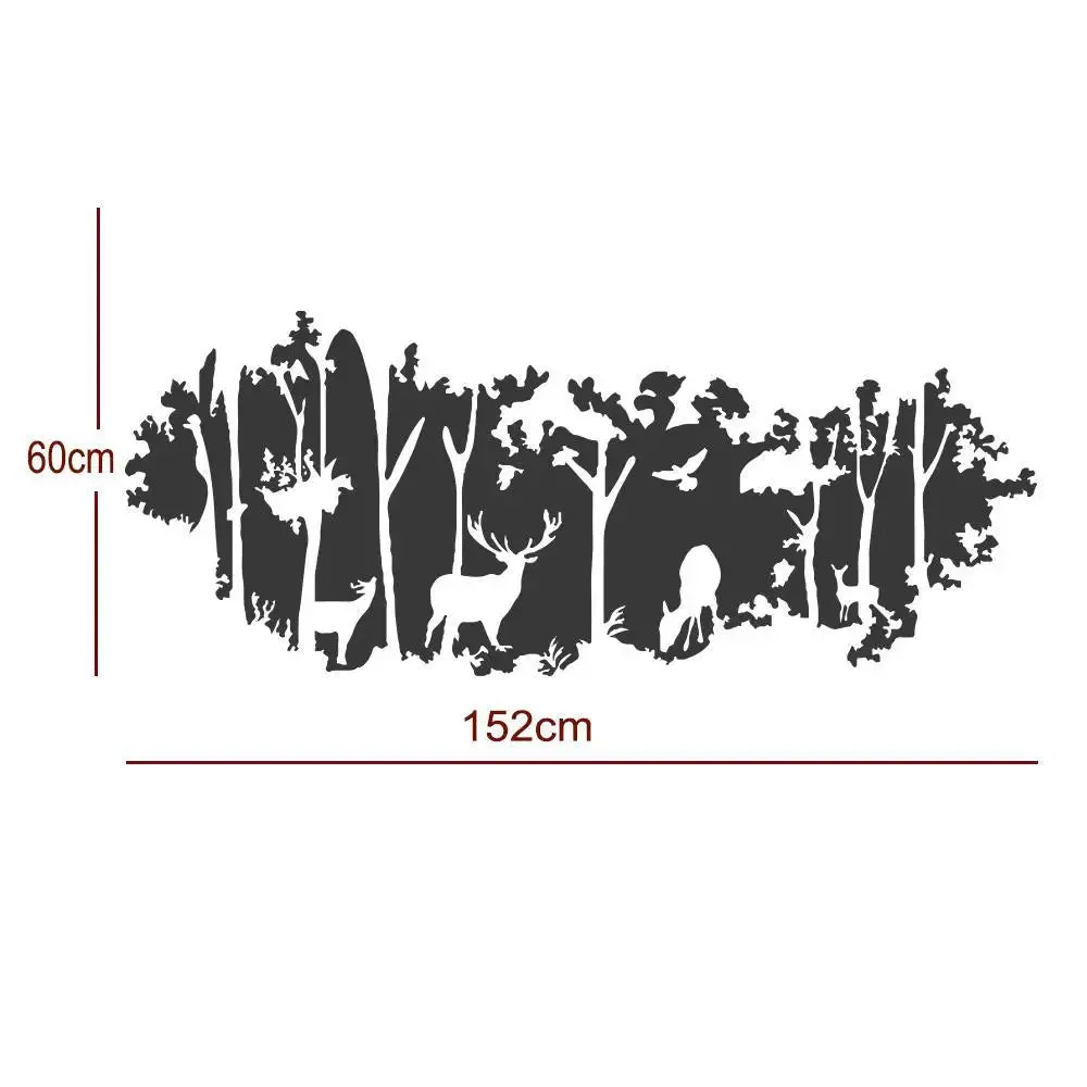 Forest Silhouette Wall Sticker for Living Room Premium Quality 182 cm x 72 cm
