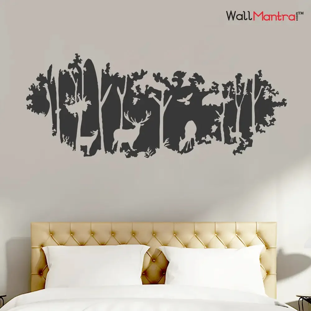 Forest Silhouette Wall Sticker for Living Room Premium Quality 182 cm x 72 cm