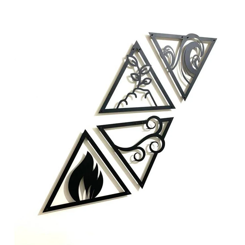 Four Elements Metal Wall Decoration Set of 4