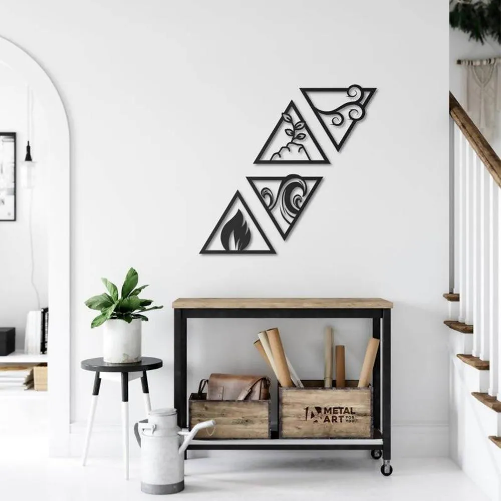 Four Elements Metal Wall Decoration Set of 4