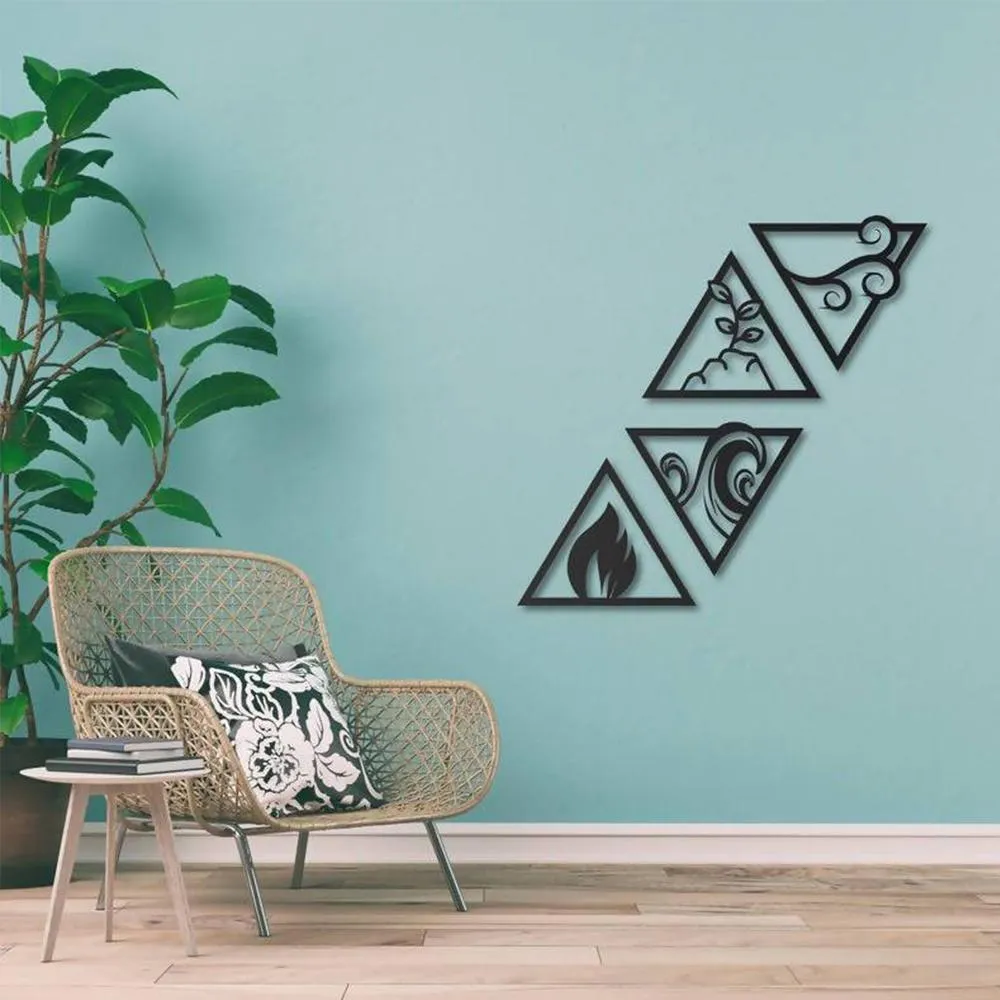 Four Elements Metal Wall Decoration Set of 4