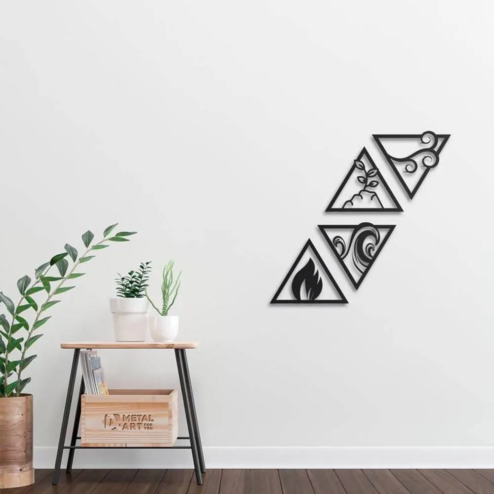 Four Elements Metal Wall Decoration Set of 4