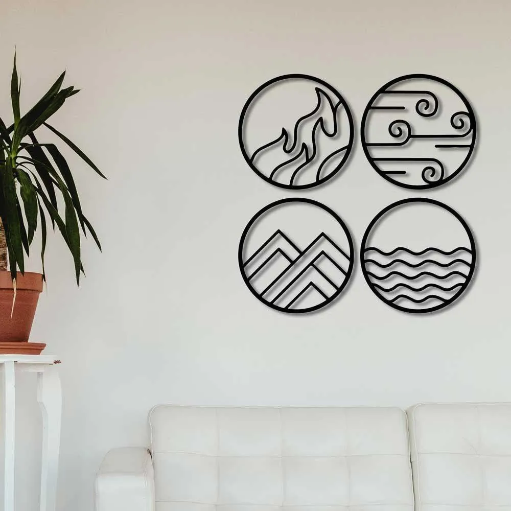 Four Elements Of Earth Metal Wall Art Set Of 4