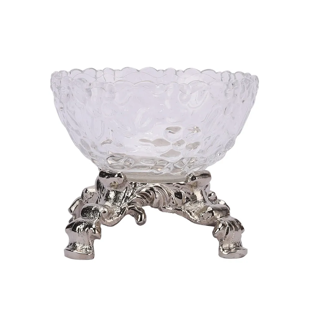 Four Legged Aristocrat's Glass Bowl (Silver)