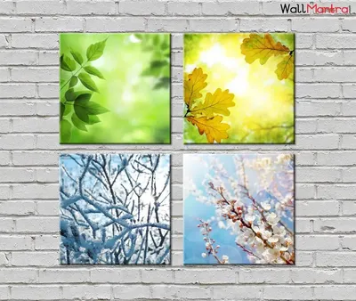 Four Seasons Colorful Canvas Wall Painting Set of 4