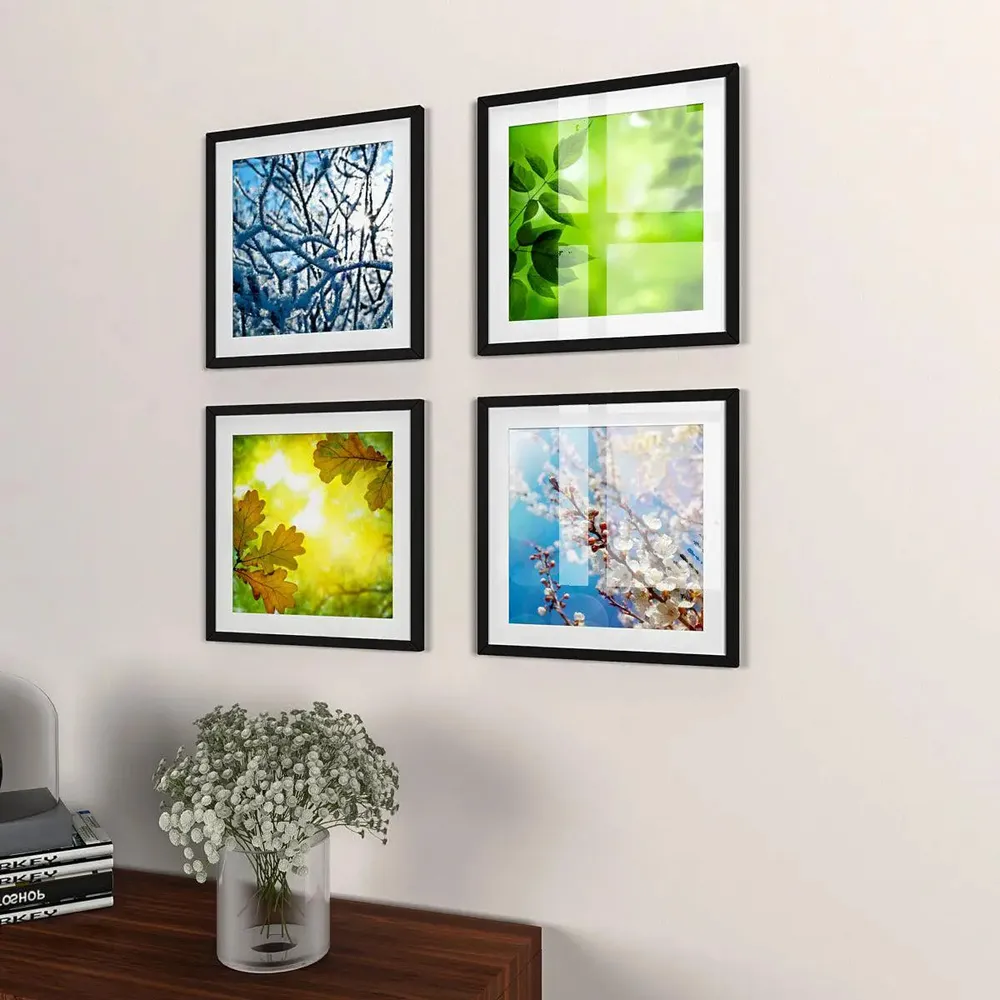 Four Seasons Colorful Framed Wall Painting Set of 4