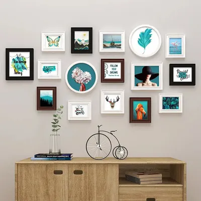 Frame Set In Dreamy Blue Vintage Design Set of 16