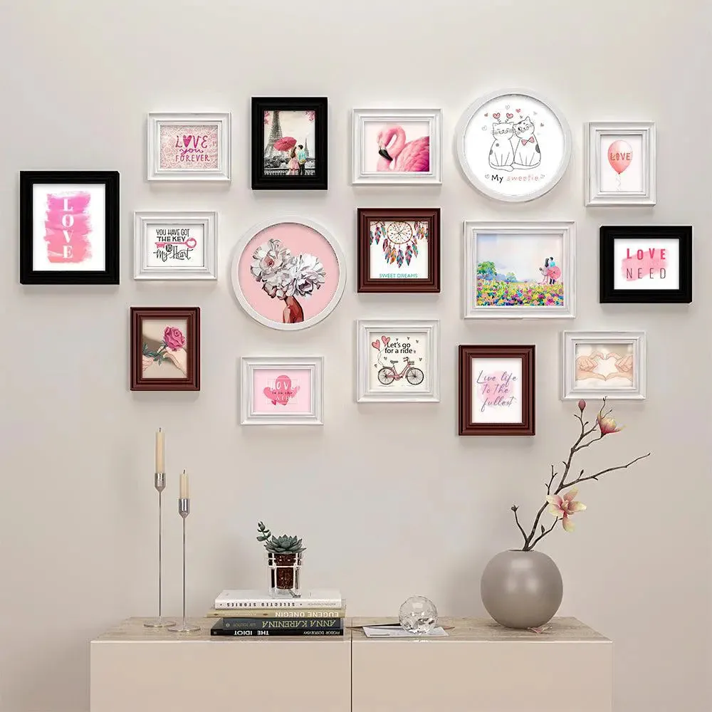 Frame Set In Dreamy Pink Vintage Design Set of 16