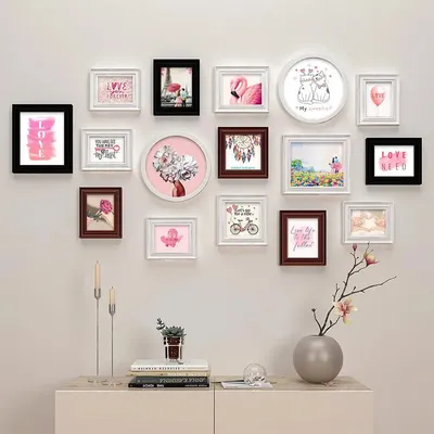 Frame Set In Dreamy Pink Vintage Design Set of 16