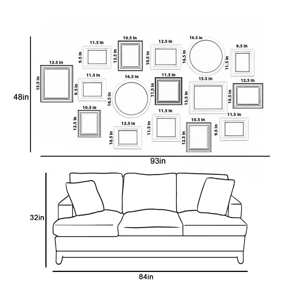 Frame Set In Dreamy Red Chic Vintage Design Set of 16