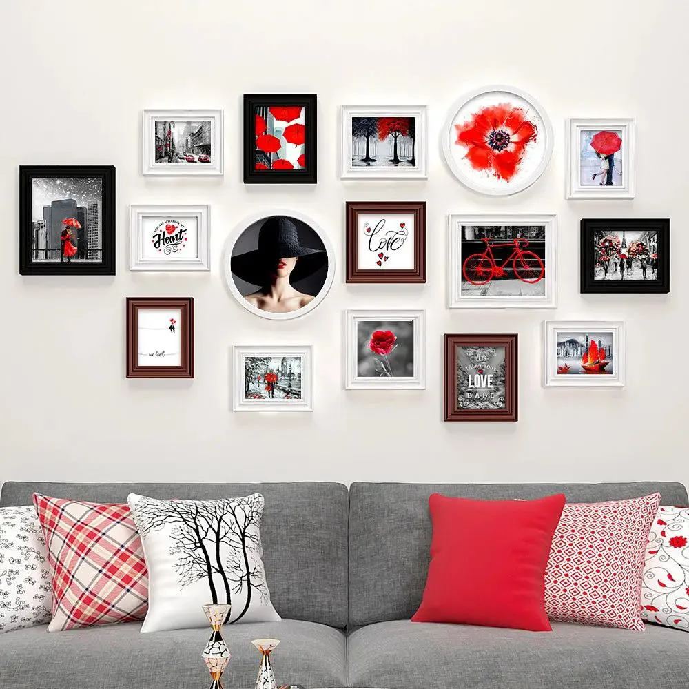 Frame Set In Dreamy Red Chic Vintage Design Set of 16