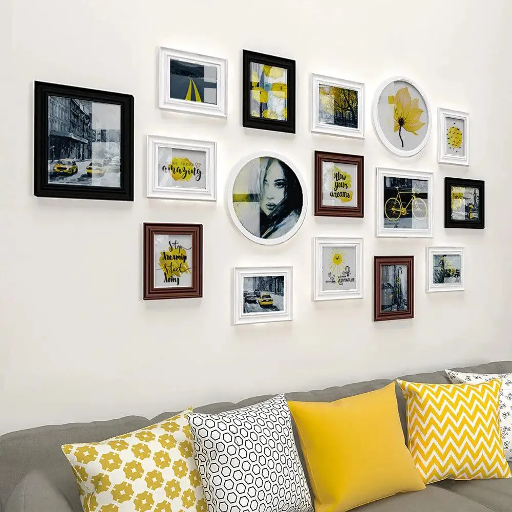 Frame Set In Dreamy Yellow Chic Vintage Design Set of 16