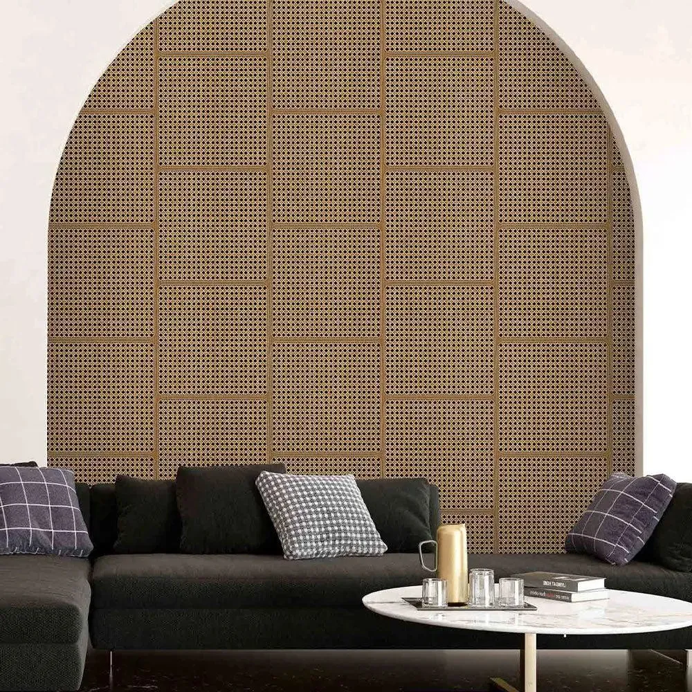 French Tattan Textured Premium Wallpaper- The Art of Gravure Brown