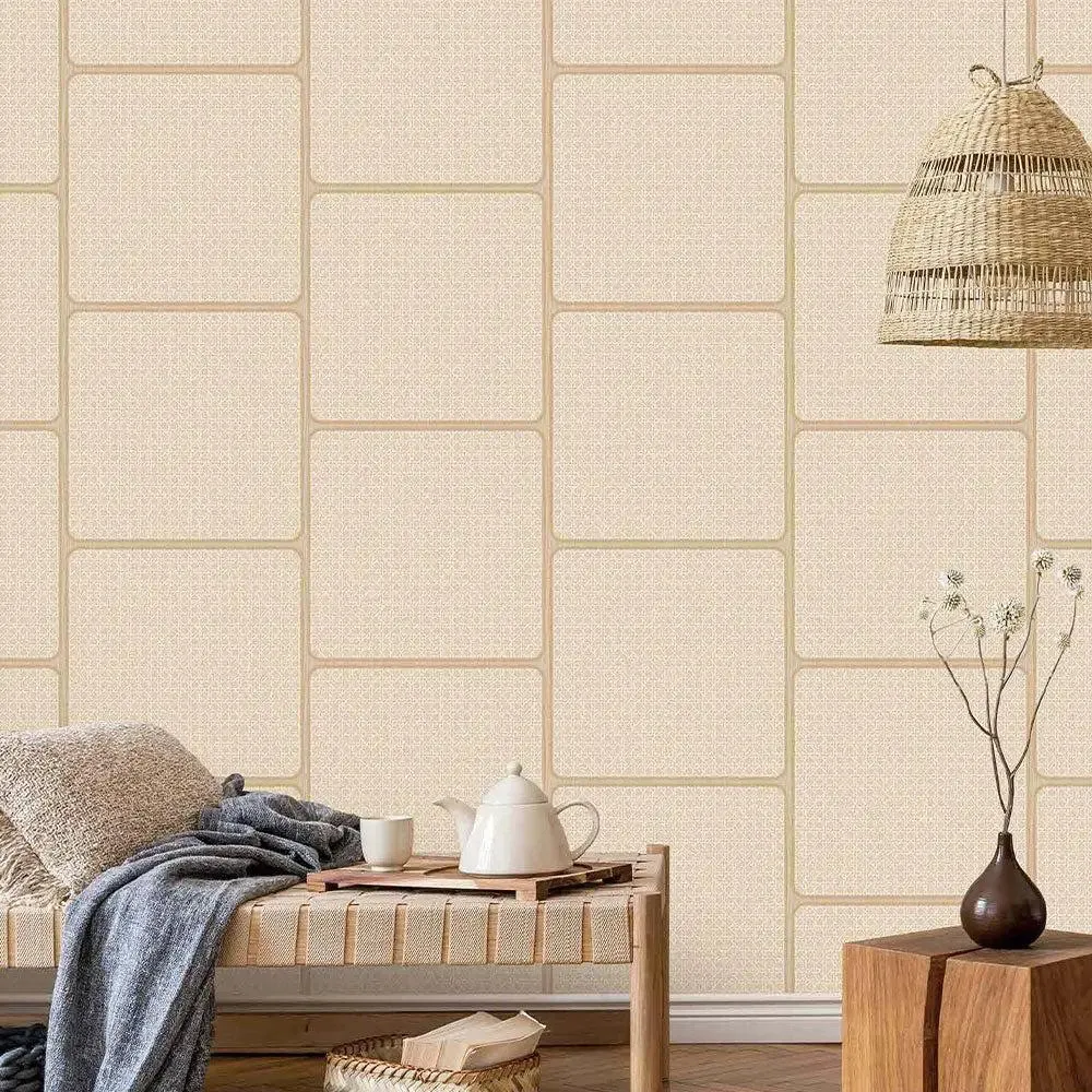 French Tattan Textured Premium Wallpaper- The Art of Gravure Brown