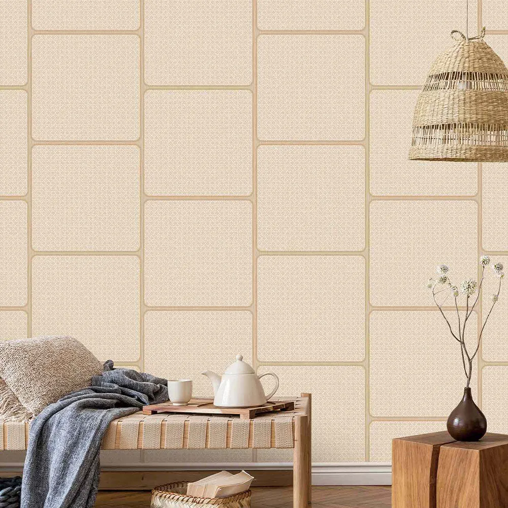 French Tattan Textured Premium Wallpaper- The Art of Gravure Brown