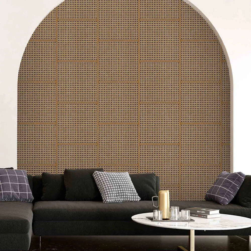 French Tattan Textured Premium Wallpaper- The Art of Gravure Brown