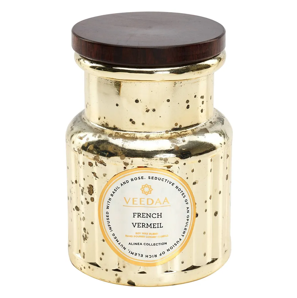 FRENCH VERMEIL CROWN GLASS SCENTED CANDLE