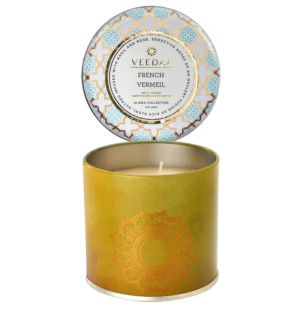 French Vermeil mason Tin Scented Candle