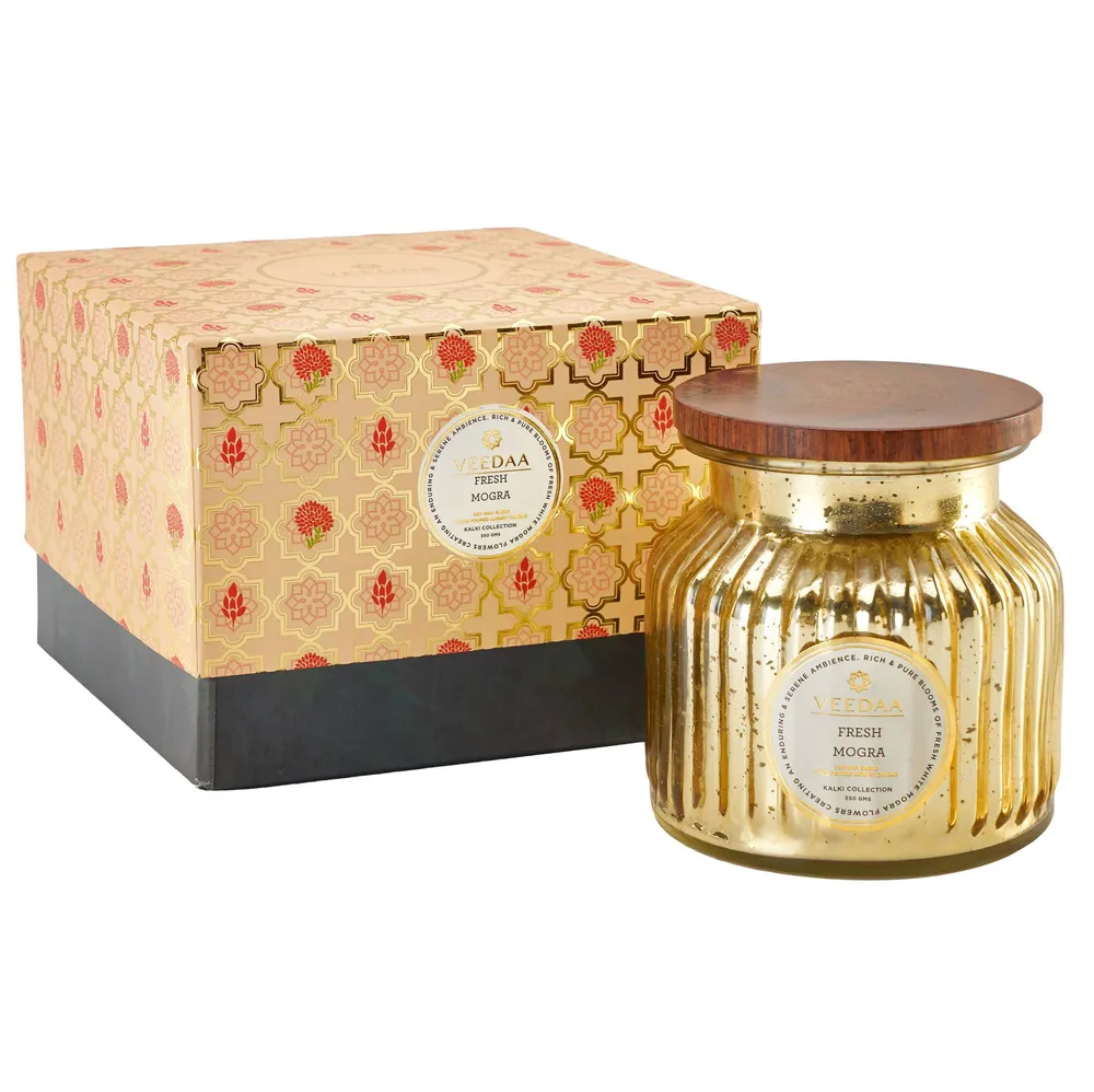 Fresh Mogra Mercury Glass Scented Candle