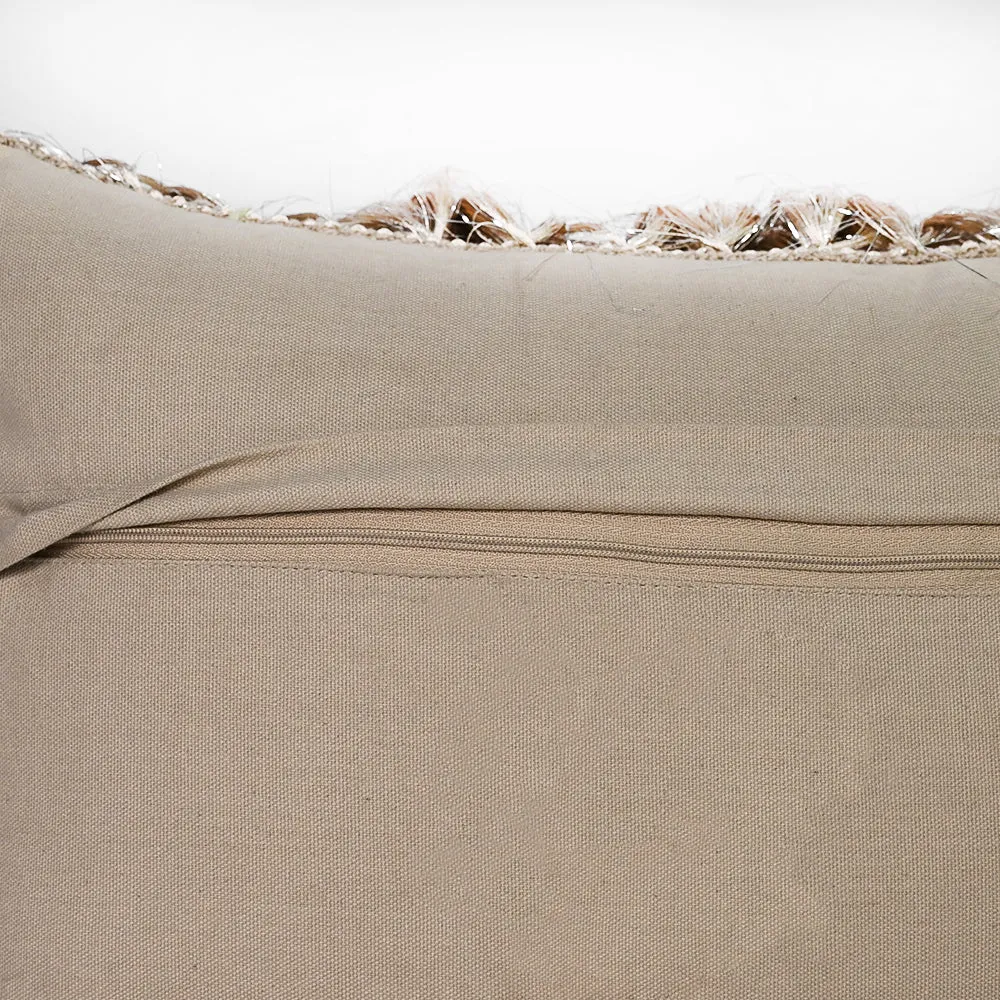 Fringed Polyester Wide Gold Shaggy Cushion Cover