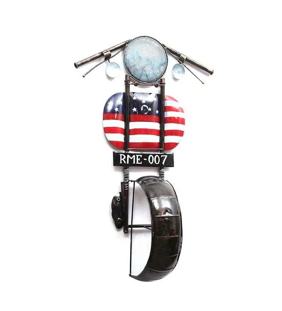 Front Of Captain America Bike LED Metal Wall Decor