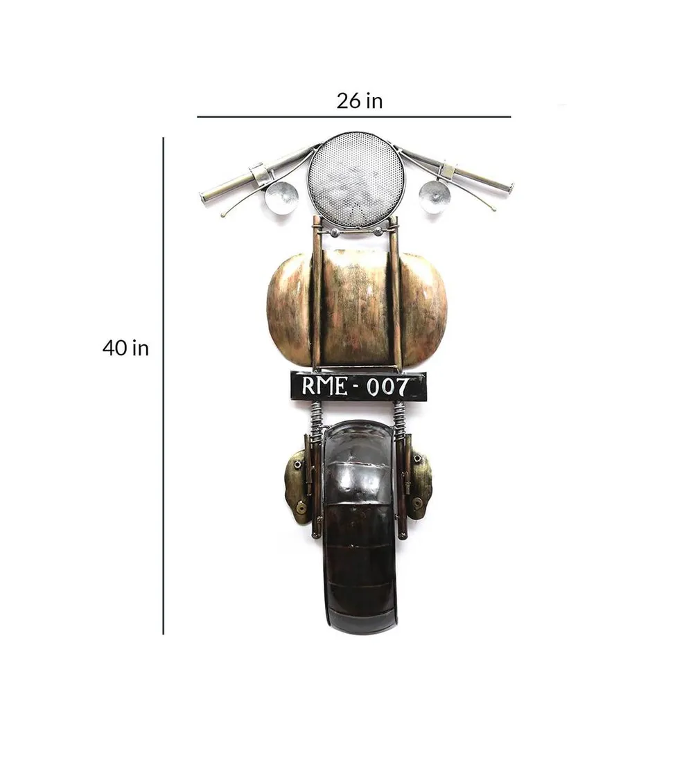 Front Of Solid Bronze  Bike LED Metal Wall Decor