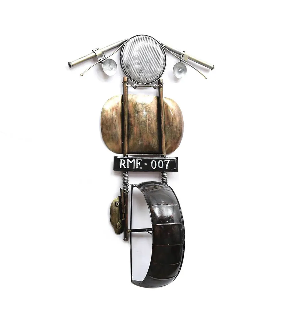 Front Of Solid Bronze  Bike LED Metal Wall Decor