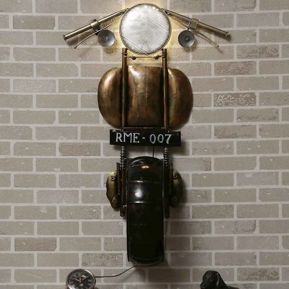 Front Of Solid Bronze  Bike LED Metal Wall Decor