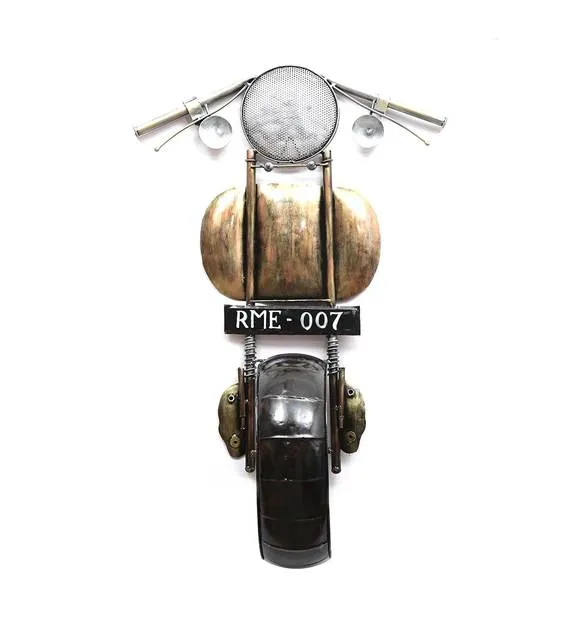 Front Of Solid Bronze  Bike LED Metal Wall Decor