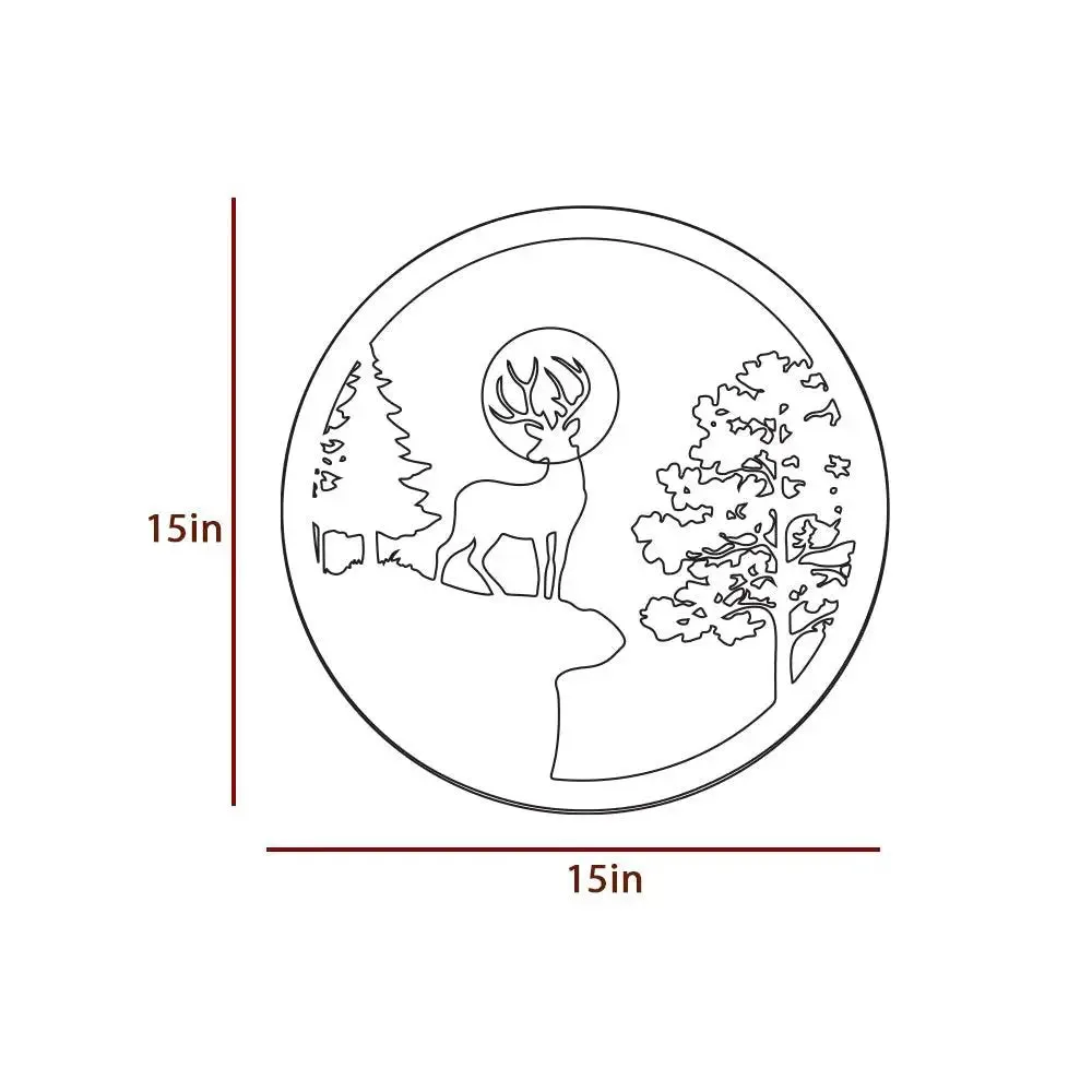 Full Moon Night Reindeer LED Acrylic Wall Light