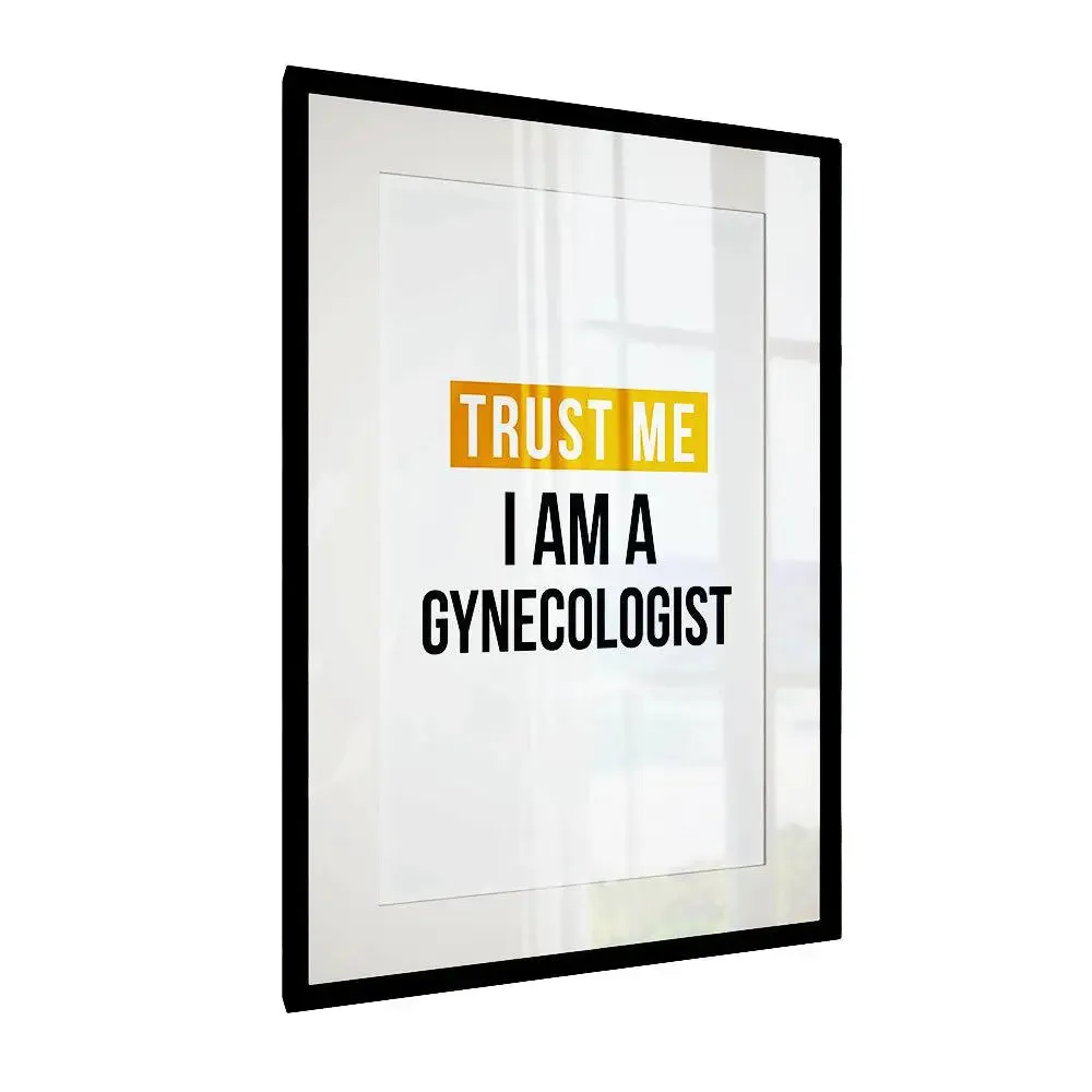 Funky Typographical Framed Wall Art for Gynecologist Office