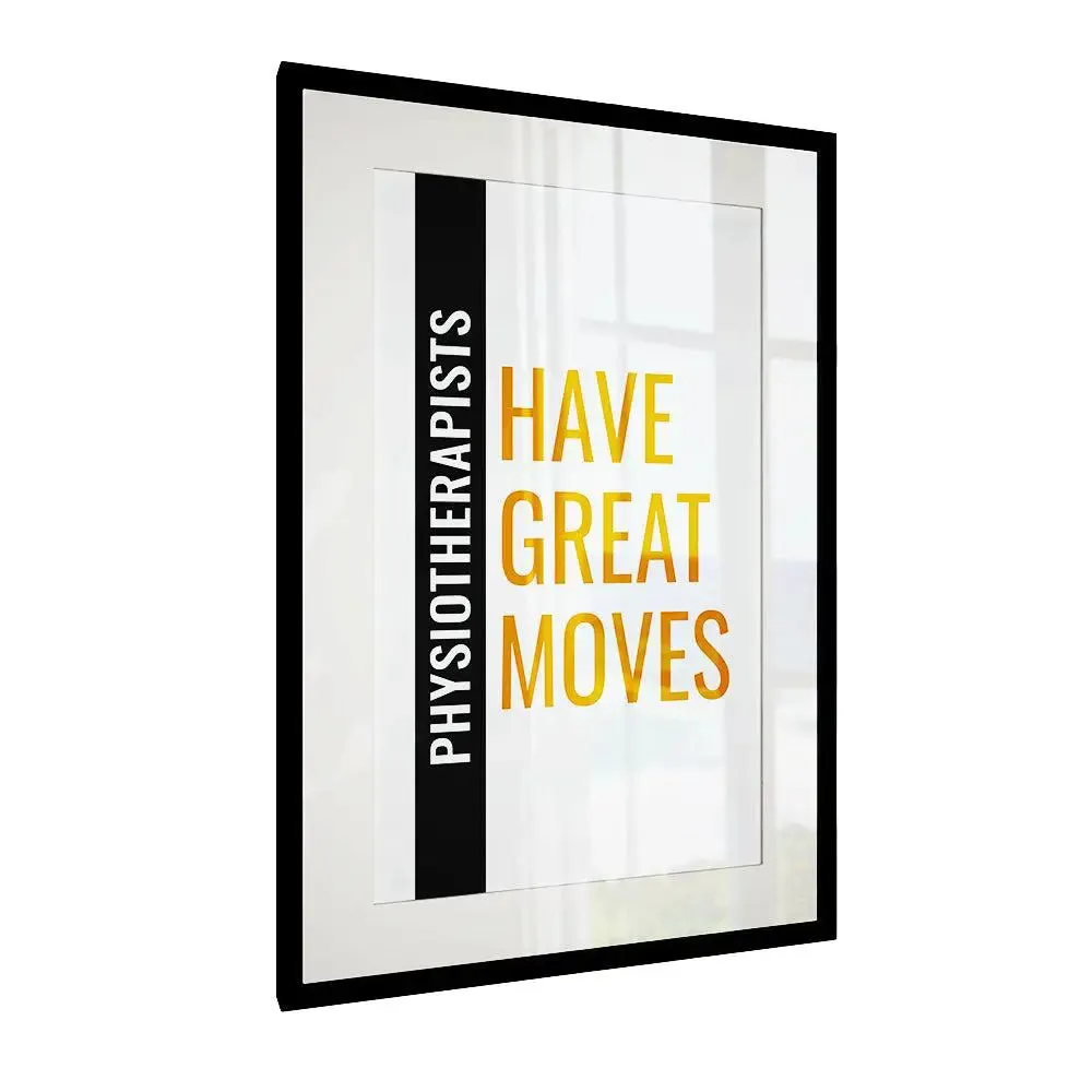Funky Typographical Framed Wallart for Physiotherapist's Clinic