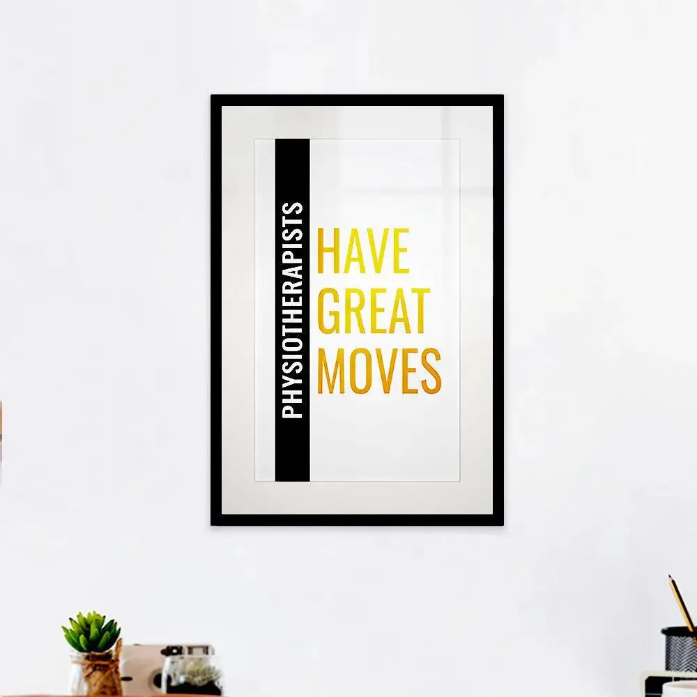 Funky Typographical Framed Wallart for Physiotherapist's Clinic