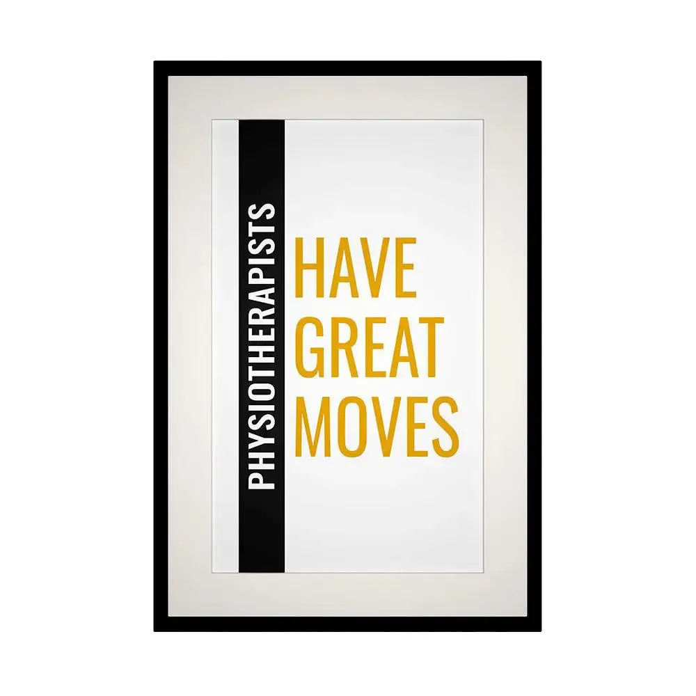 Funky Typographical Framed Wallart for Physiotherapist's Clinic