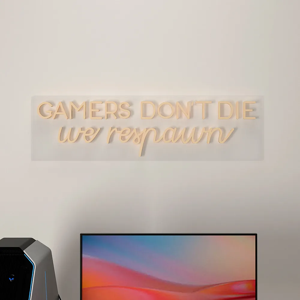 Gamers Don't Die LED Neon Light (Available in Multiple Colors) Blue