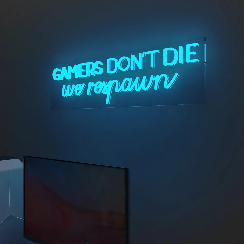 Gamers Don't Die LED Neon Light (Available in Multiple Colors) Blue