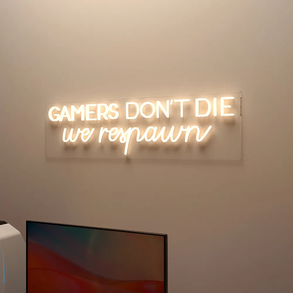 Gamers Don't Die LED Neon Light (Available in Multiple Colors) Blue