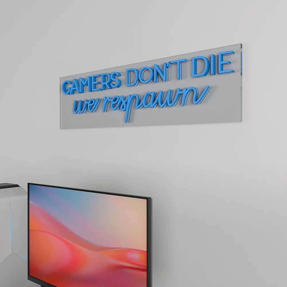 Gamers Don't Die LED Neon Light (Available in Multiple Colors) Blue